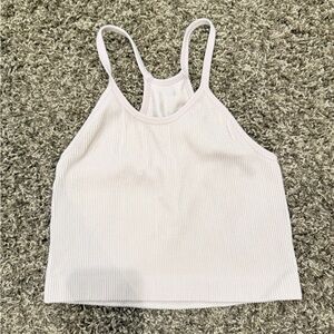 Tan Ribbed Cropped Tank Top